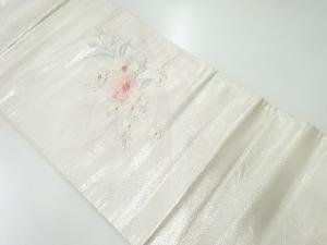 アンティーク　草花模様織出し袋帯（材料）